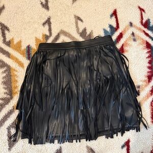 Bar III Black Fringe Mini Skirt